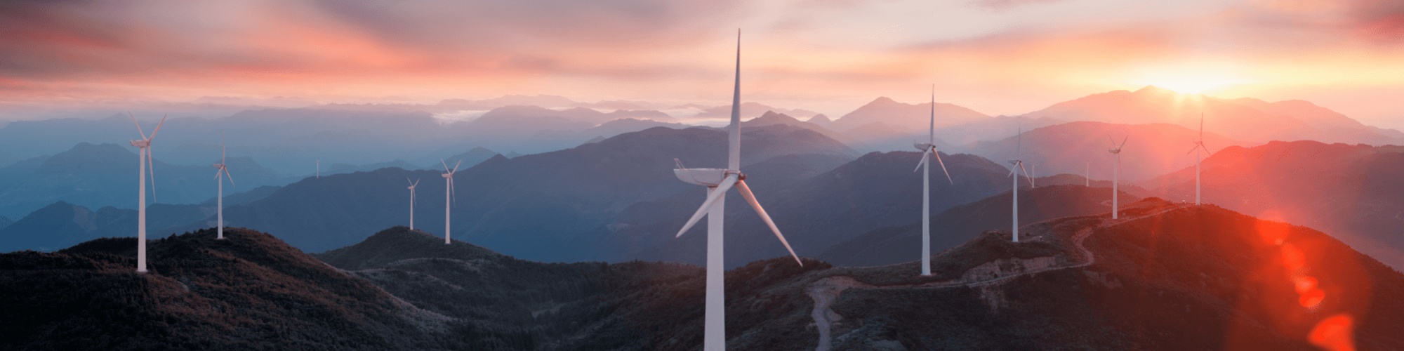 Wind Turbines at Sunset