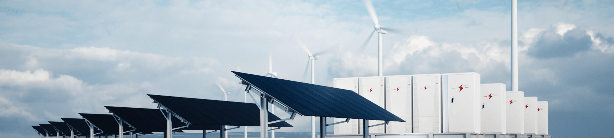Energy storage facility with solar panels and Hydrogen storage amongst trees